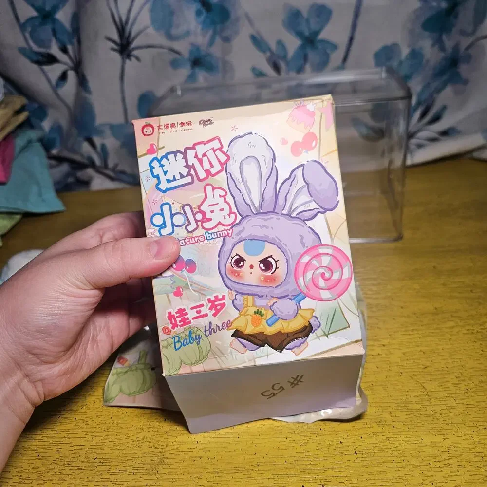 Baby Three Mini Bunny Baby Blue Plush Pendent Special Eyes Green Dress Ice Cream